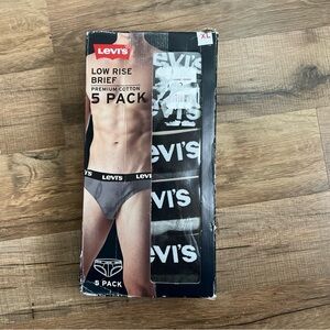 5PACK Cotton Low Rise Briefs Logo Waistband LEVIS Men's XL Assorted Colors Grey